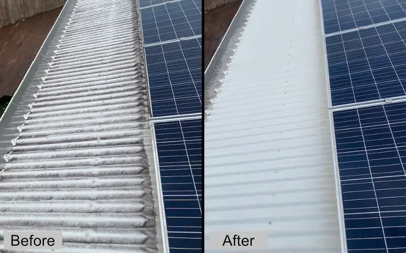 Roof Pressure Washing Before and After