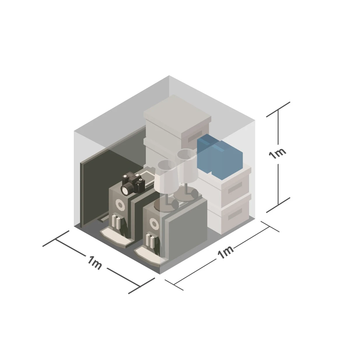 1m x 1m Storage Lockers