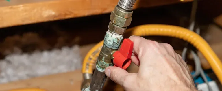 Securing a gas line