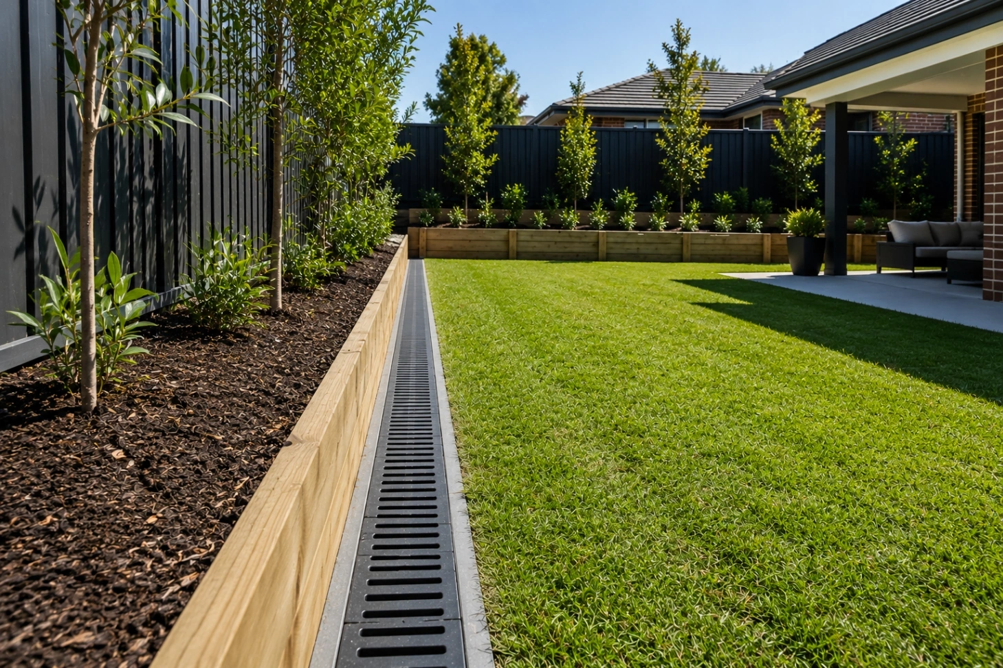 Channel Drain in Sydney Backyard