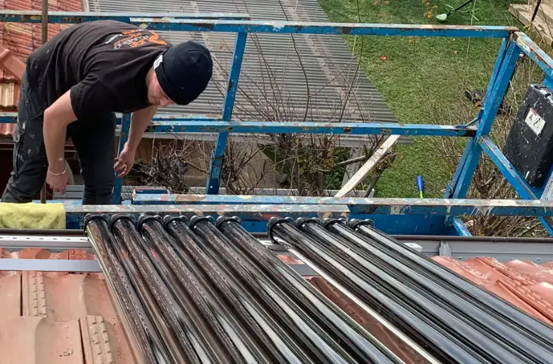 Evacuated Tube Solar System Installation