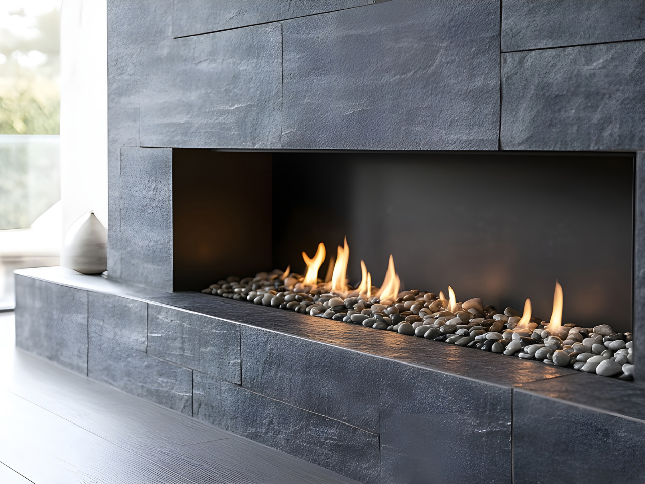 Gas fireplace installation