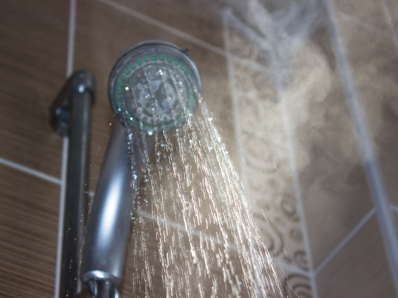 hot water from shower head