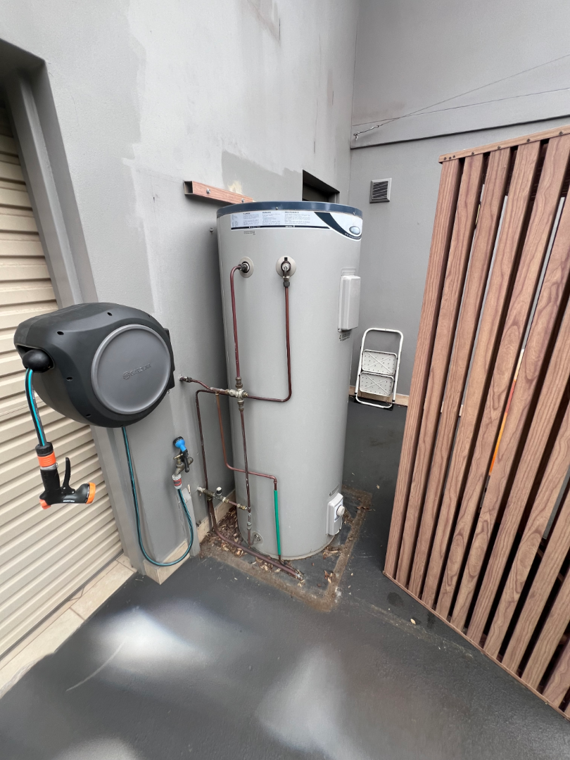 Hot Water system by garage entry