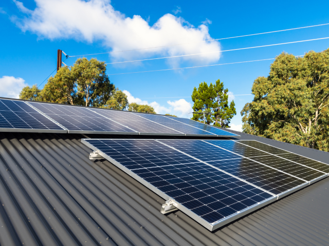 Solar panels on roof