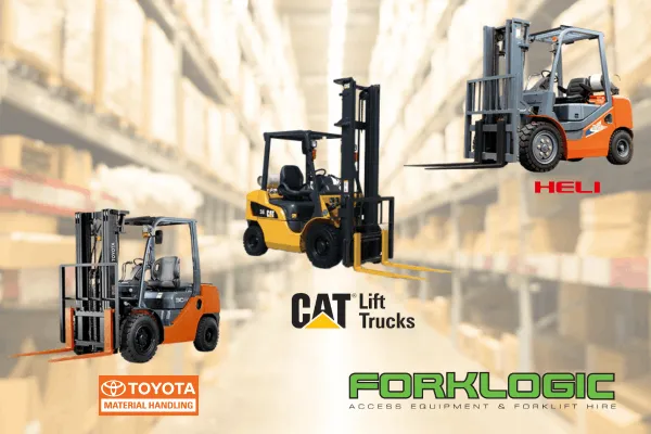 Toyota, Caterpillar and Heli models of forklifts for lease from Forklogic