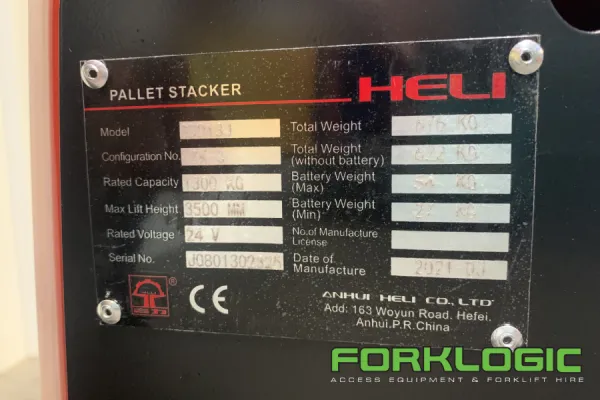 Heli Electric Walk Behind Stacker – 1300kgs thumbnail 8