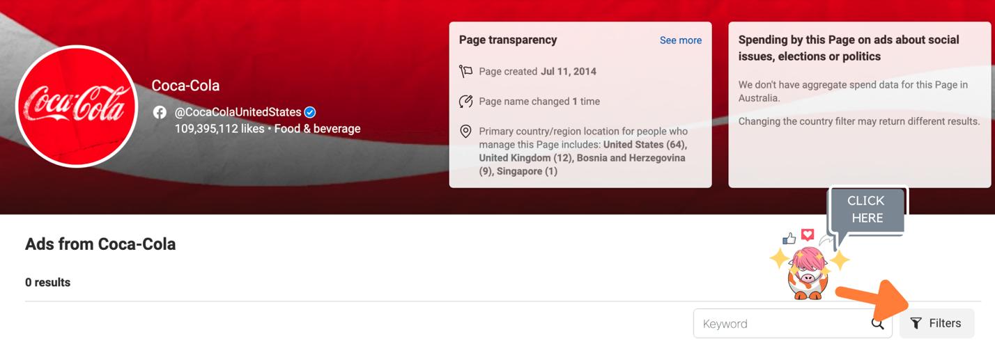 Filters allow you to find specific media types.