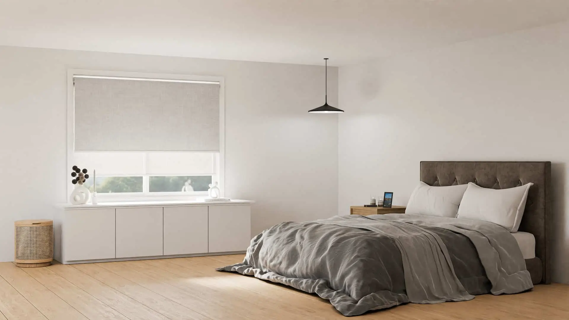roller blind in bedroom