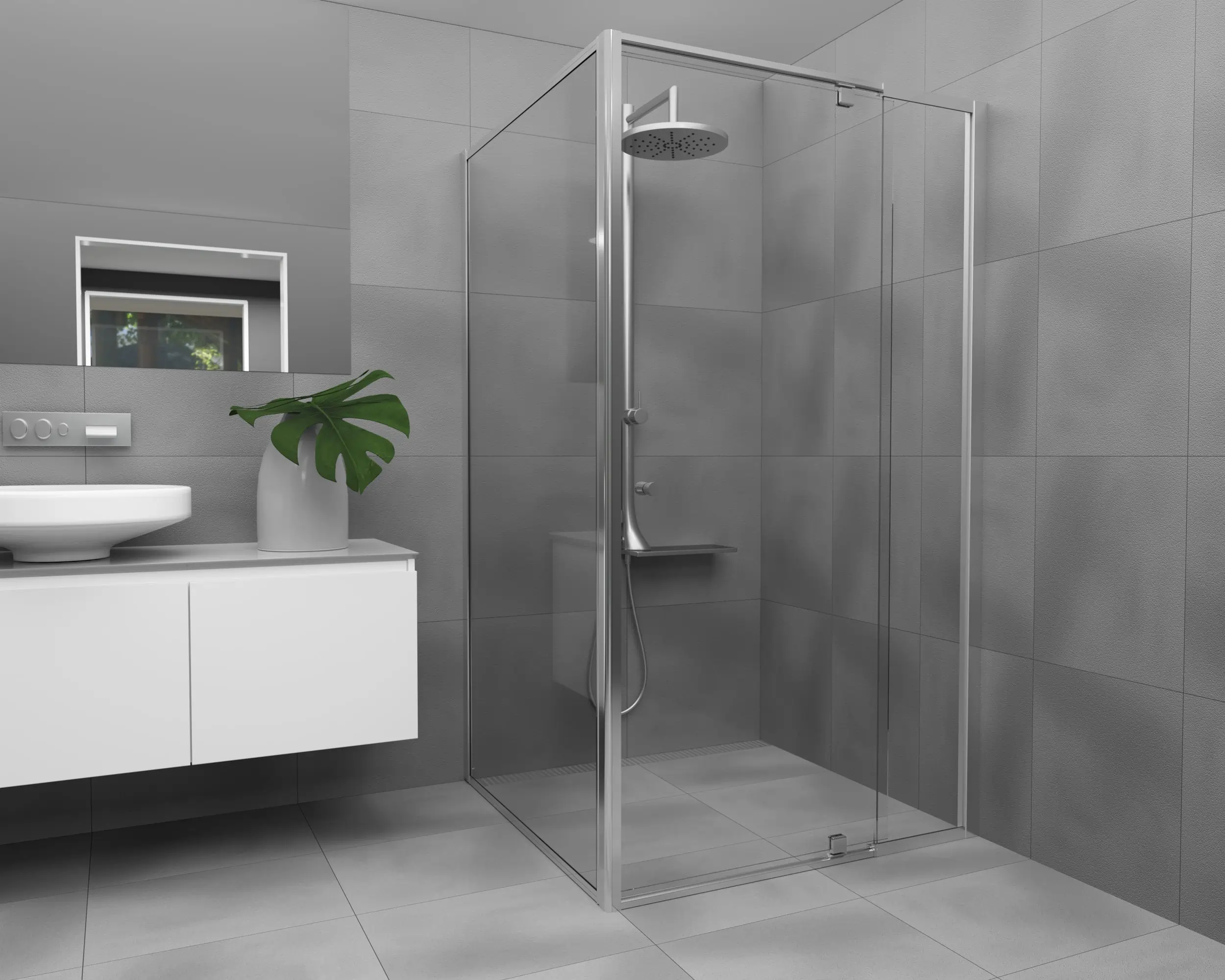 Sleek and modern shower screen