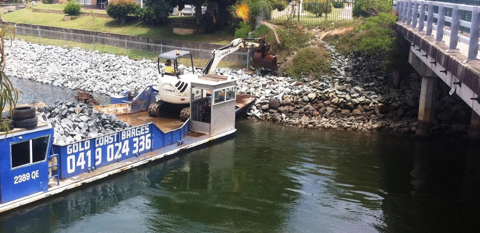 Canal and Revetment Walls Runaway Bay 