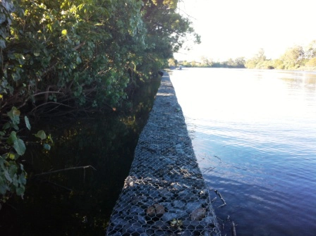 Revetment Wall Construction with Gold Coast Barges