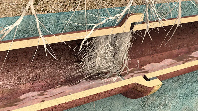 Root Blockage in Pipe