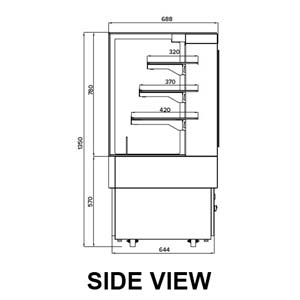 Airex AXA.FDFSSQ.09 Ambient Food Display 900mm