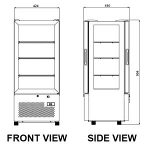 Airex AXR.MECT.1P.0994 Counter Top Single Glass Door Merchandiser Fridge