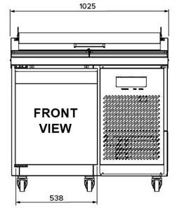 Airex AXR.PM.1025 1 Door Pizza Preparation Fridge