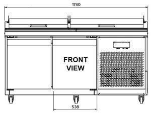 Airex AXR.PM.2450 3 Door Pizza Preparation Fridge