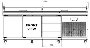 Airex AXR.PM.1740 2 Door Pizza Preparation Fridge