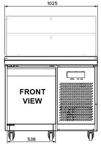 Airex AXR.SW.1025 1 Door Sandwich Preparation Fridge