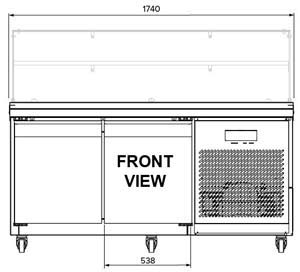 Airex AXR.SW.1740 2 Door Sandwich Preparation Fridge