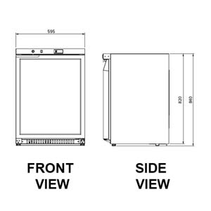 Airex AXR.UC.1G Under Counter 1 Door Glass Fridge