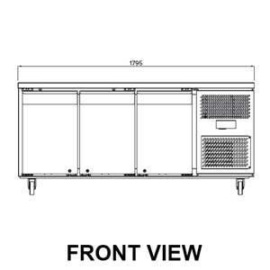 Airex AXR.UCGN.3 Under Counter 3 Solid Door Fridge