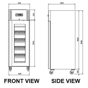 Airex AXR.URGN.1G Upright 1 Glass Door Fridge