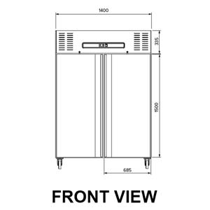 Airex AXR.URGN.2 Upright 2 Door Fridge