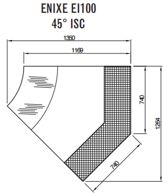 Criocabin Enixe EI100-45ISC 45° Inside Corner Serve Over Deli Counter