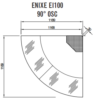 Criocabin Enixe EI100-90OSC 90° Outside Corner Serve Over Deli Counter