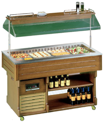 Tecfrigo Isola-4M Walnut Mobile Salad Bar