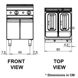 Baron Queen7 Q70FRI/G610 Split Pot Gas Deep Fryer 2 x 10Ltr