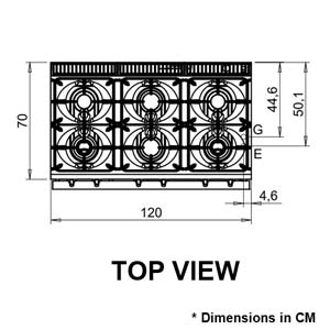 Baron Queen7 Q70PCF/G1205 6 Burner Gas Range Oven