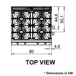 Baron Queen7 Q70PCF/G8005 4 Burner Gas Oven