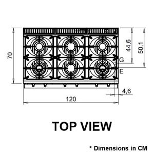 Baron Queen7 Q70PC/G1205 6 Burner Gas Cook Top