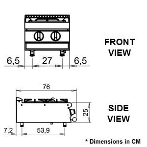 Baron Queen7 Q70PC/G4005 2 Burner Gas Cook Top