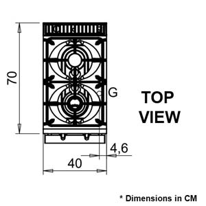 Baron Queen7 Q70PC/G4005 2 Burner Gas Cook Top