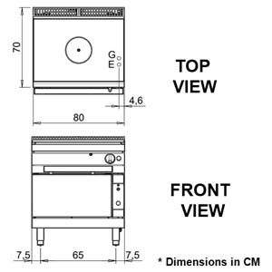 Baron Queen7 Q70TPF/G800 Target Top Gas Oven