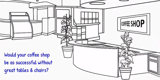 A coffee shop without great tables & chairs?