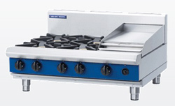 Blue Seal G516C-B Gas Cooktop 4 Burner 300 Griddle Bench Model