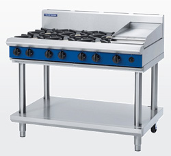 Blue Seal G518C-LS Gas Cooktop 6 Burner 300 Griddle Leg Stand