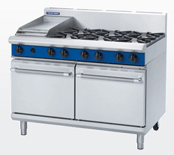 Blue Seal G528C Gas Double Static Oven 6 Burner 300 Griddle Range