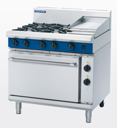 Blue Seal GE506C Electric Static Oven Gas 4 Burner 300 Griddle Range