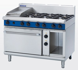 Blue Seal GE508C Electric Static Oven Gas 6 Burner 300 Griddle Range