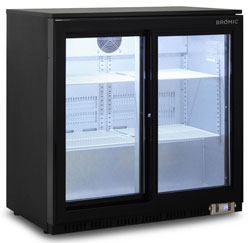 Bromic BB0200GDS-NR 190L 2 Sliding Door Back Bar Display Fridge