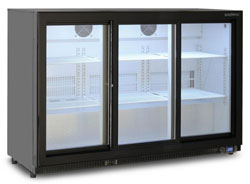 Bromic BB0330GDS-NR 307L 3 Sliding Door Back Bar Display Fridge