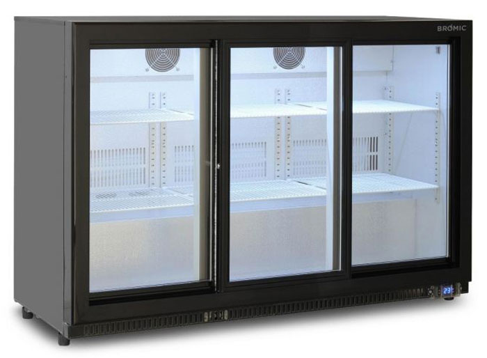 Bromic BB0330GDS-NR 307L 3 Sliding Door Back Bar Display Fridge