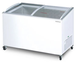 Bromic CF0500ATCG 427L Curved Glass Chest Freezer