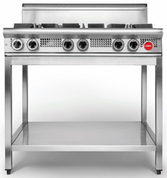 Cookon CT6-3G Free Standing 4 Burners 300 Plate on SS Stand