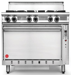 Cookon GR6-3G 4 Burners 300 Plate Static Oven